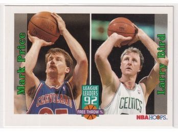 1992 NBA Hoops League Leaders Free Throw  Mark Price & Larry Bird