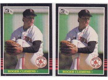 2 1985 Donruss Roger Clemens Rookie Cards