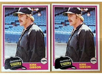 2 1981 Topps Kirk Gibson Rookies