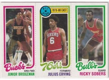 1980 Topps Junior Bridgeman, Julius Erving, Ricky Sobers