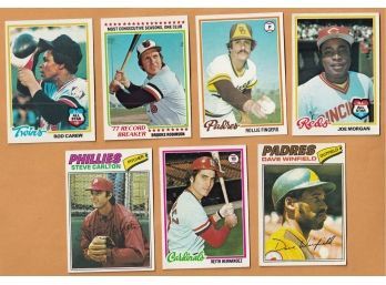 6 1970s Baseball Cards