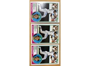 3 1983 Topps Rickey Henderson Baseball Cards