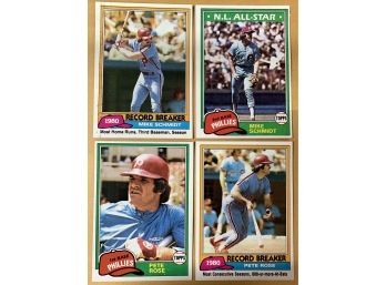 4 1981 Topps Phillies Baseball Cards