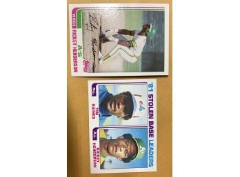 2 Rickey Henderson Baseball Cards