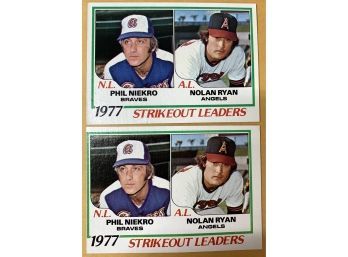 2 1977 Topps Strike Out Leaders