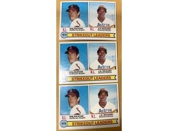 3 1978 Topps Strike Out Leaders