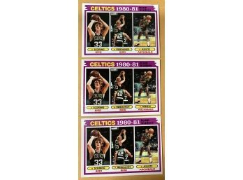 3 1981 Topps Celtics Team Leaders