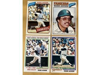 4 Reggie Jackson Baseball Cards