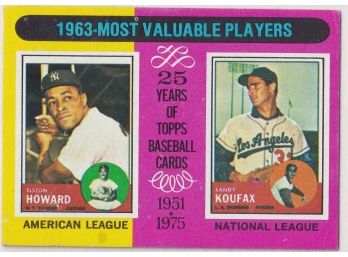 1975 Topps 1963 Most Valuable Players