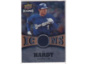 2009 Upper Deck Icons JJ Hardy Jersey Card Numbered 19/25