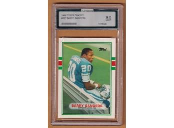 1989 Topps Traded Barry Sanders AGS 9.0 Mint Rookie Card