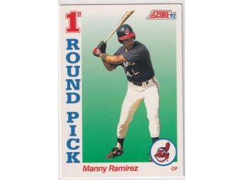 1992 Score Manny Ramirez 1st Round Pick Rookie Card