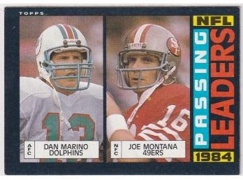 1985 Topps 1984 Passing Leaders Dan Marino/ Joe Montana