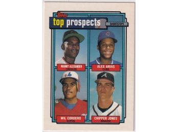 1992 Topps Prospects Manny Alexander Alex Arias Wil Cordero Chipper Jones Rookie Card