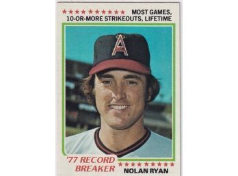 1978 Topps Nolan Ryan '77 Record Breaker