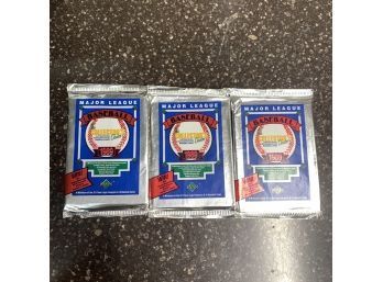 3 1989 Upper Deck Baseball Collector's Choice Packs Sealed