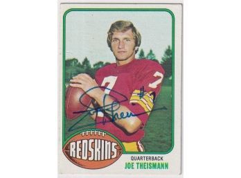 1976 Topps Joe Theismann Estate Found Autographed Card