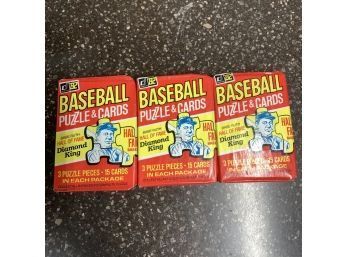 3 1982 Donruss Baseball Puzzle & Cards Packs Sealed