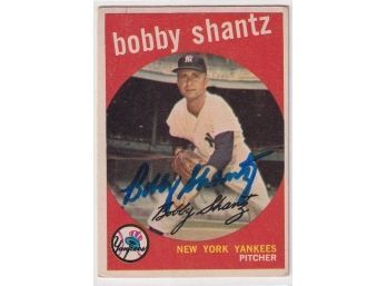 1959 Topps Bobby Shantz Estate Found Autograph Card