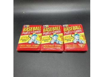 3 1982 Donruss Baseball Puzzle & Cards Packs