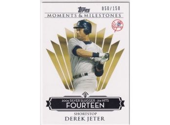 2008 Topps Moments & Milestones Derek Jeter 2006 Silver Slugger 214 Hits 50/150