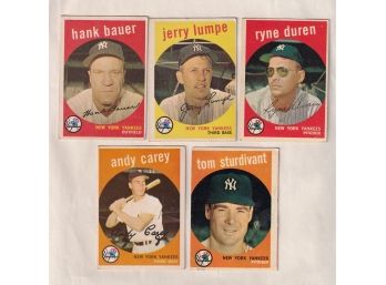 10 Vintage New York  Yankees Baseball Cards