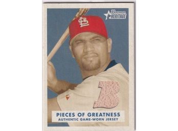2006 Bowman Heritage Albert Pujols Pieces Of Greatness Authentic Game Worn Jersey Card