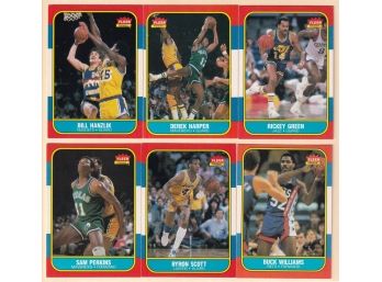 6 1986 Fleer Basketball Cards