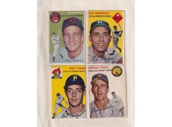 4 1954 Topps Baseball Cards