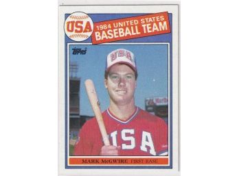 1985 Topps Mark McGwire USA 1984 United States Baseball Team Rookie Card