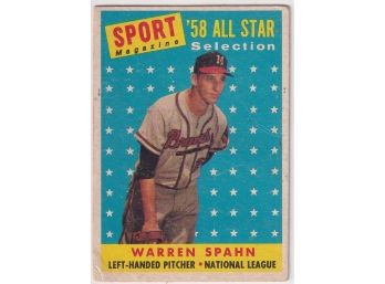 1958 Topps Sport Magazine '58 All Star Warren Spahn