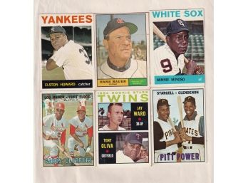 6 Vintage Topps Baseball Cards