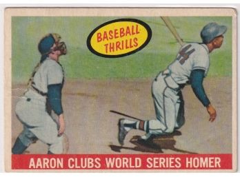 1959 Topps Baseball Thrills Aaron Clubs World Series Homer