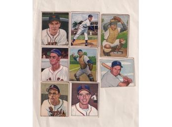 8 1950s Bowman Baseball Cards
