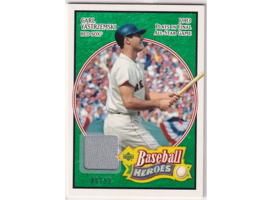 2005 Upper Deck Baseball Heroes Carl Yastrzemski Game Used Jersey Card 46/99
