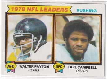 1979 Topps 1978 NFL Leaders Walter Payton Earl Campbell