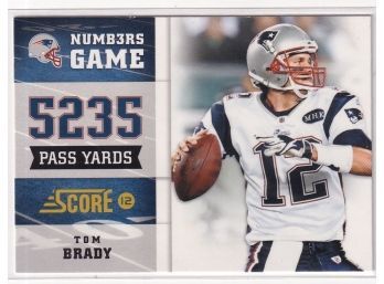 2012 Panini Score Tom Brady Numbers Game 5235 Pass Yards