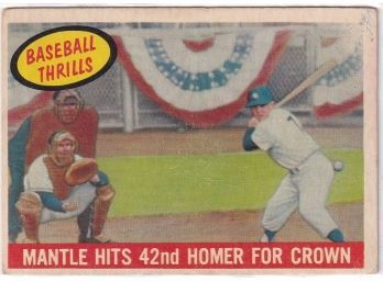 1956 Topps 'Mantle Hits 42nd Homer For Crown'