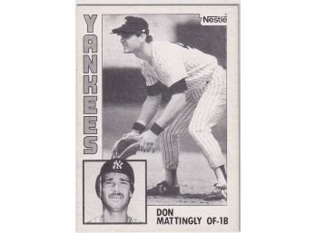 1984 Topps  Nestle Don Mattingly Rookie Card