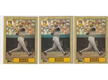 3 1987 Topps Barry Bonds Rookie Cards