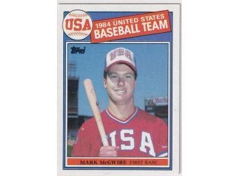 1985 Topps 1984 United States Baseball Team Mark McGwire Rookie Card