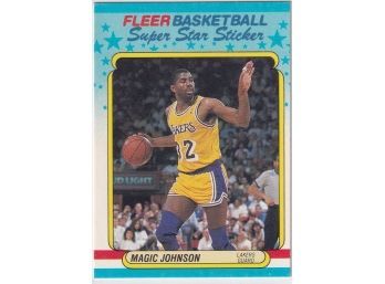 1988 Fleer Basketball Super Star Sticker Magic Johnson