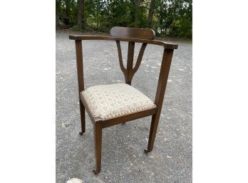 Antique Corner Chair With Upholstered Seat
