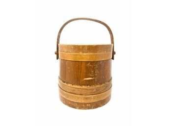 Antique Rustic Primitive Sugar Firkin Bucket Pail