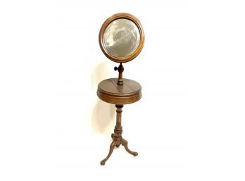 Victorian Walnut Shaving Stand With Mirror