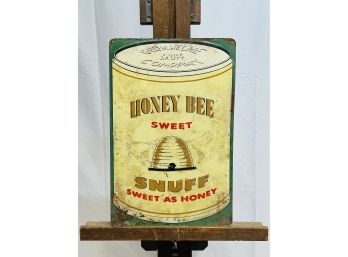 Vintage Honey Bee Snuff Advertising Sign Tin