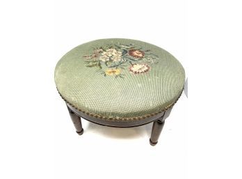 Antique Hand Cross Stitched Footstool