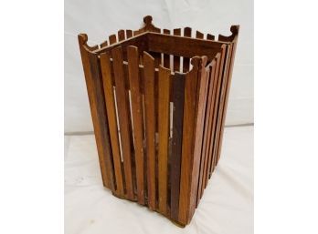 Antique Waste Basket - Wood