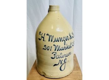 H. Munzer And Sons Antique Jug Paterson, NJ  (3 Gallon)