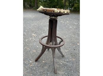 Antique Adjustable Stool - As Is